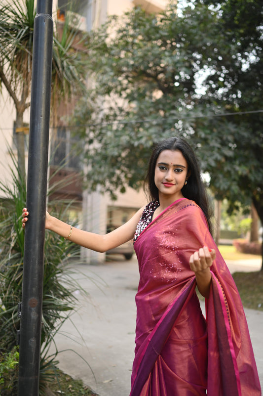 Jhalmale - Cotton Tissue Saree