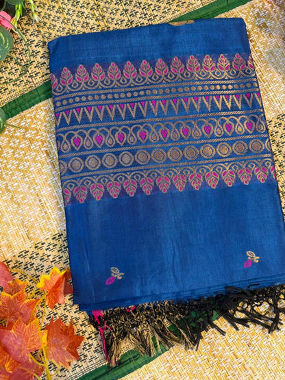 Neeraja – Rayon Silk Saree, Blue Multicolor