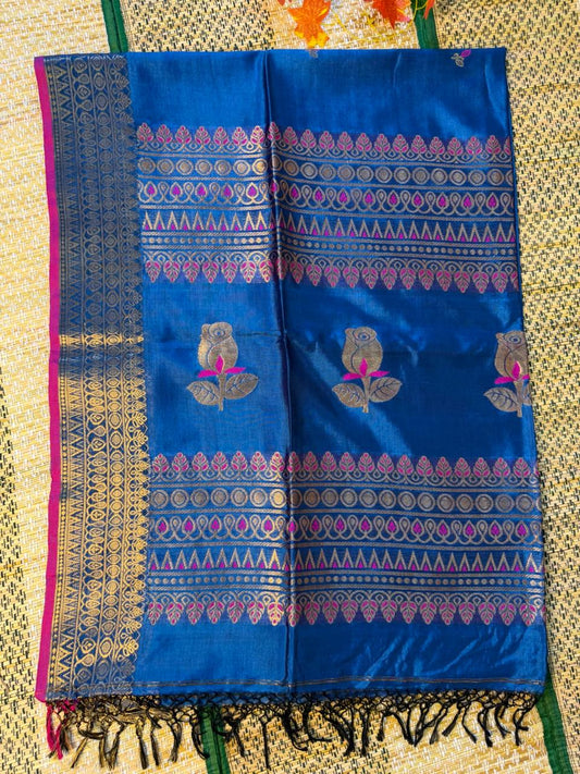 Neeraja – Rayon Silk Saree, Blue Multicolor