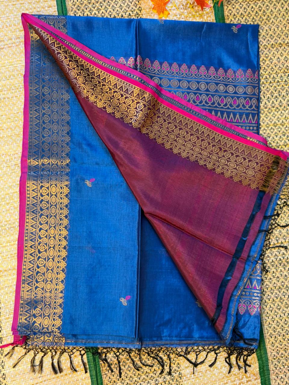 Neeraja – Rayon Silk Saree, Blue Multicolor