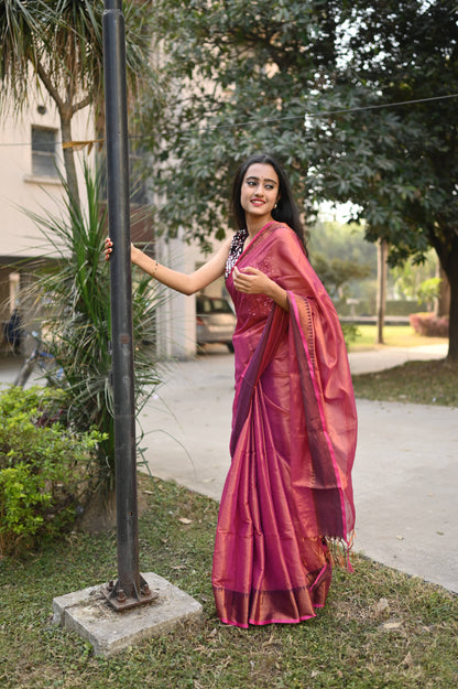 Jhalmale - Cotton Tissue Saree
