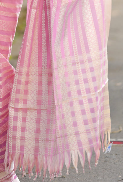 GULABARI - Cotton Handloom in pink Saree