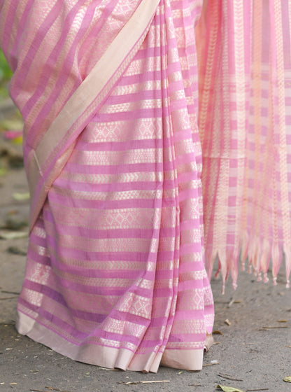 GULABARI - Cotton Handloom in pink Saree