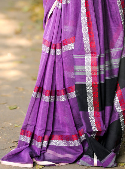 AAHINI- Purple Cotton Handloom Saree
