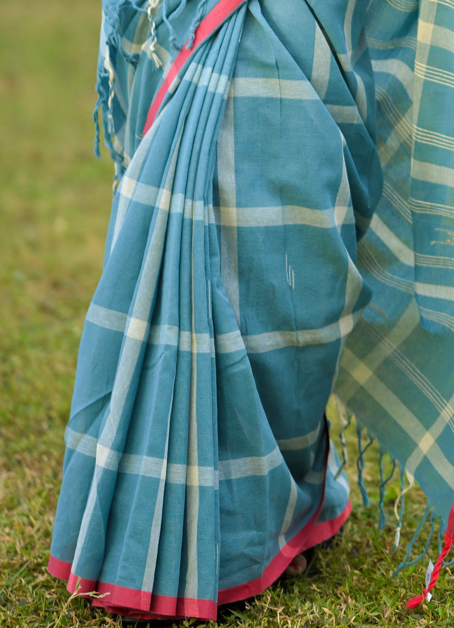 KOMOLINI- Stale blue Cotton Handloom Saree
