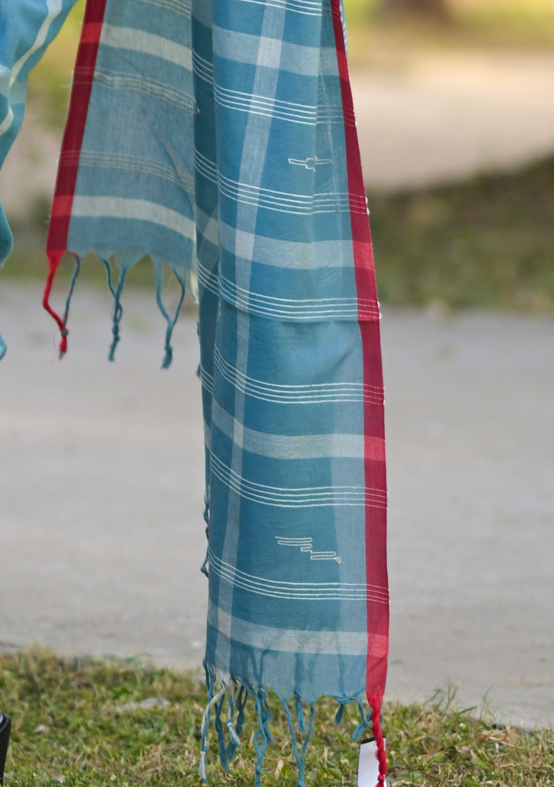 KOMOLINI- Stale blue Cotton Handloom Saree