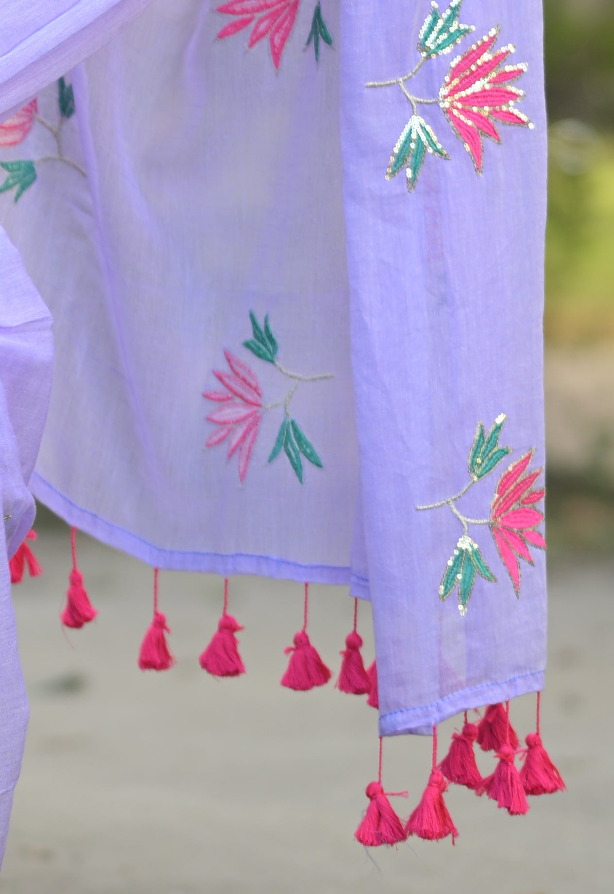 RAGINI- Mul Cotton in Lavender mist colour Saree