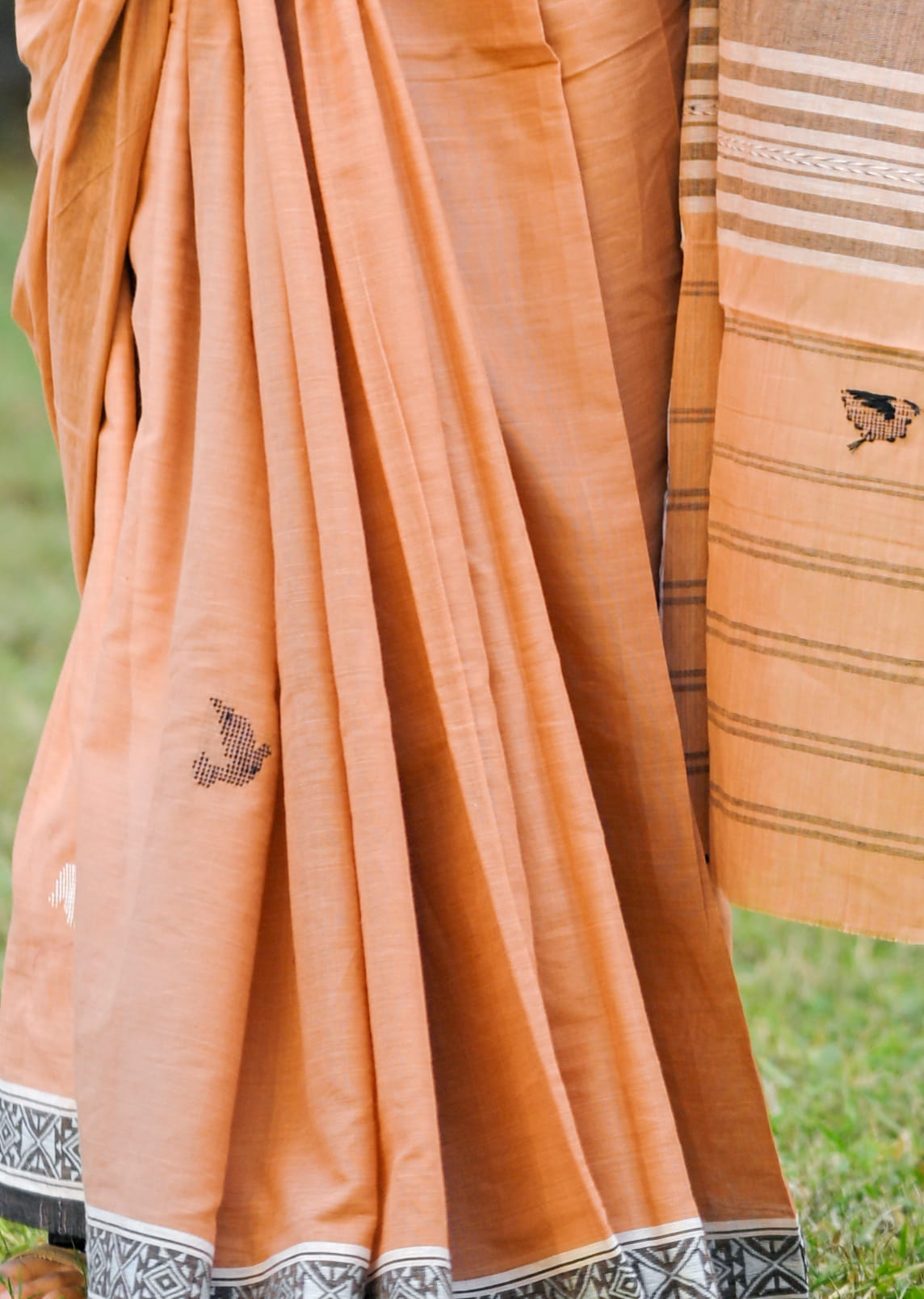 CHARULATA- Cotton Handloom brown Saree