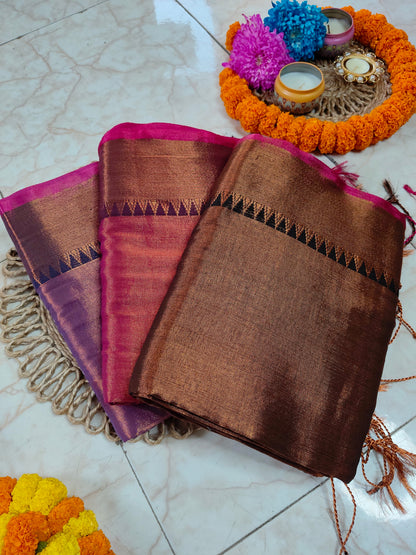 Jhalmale - Cotton Tissue Saree