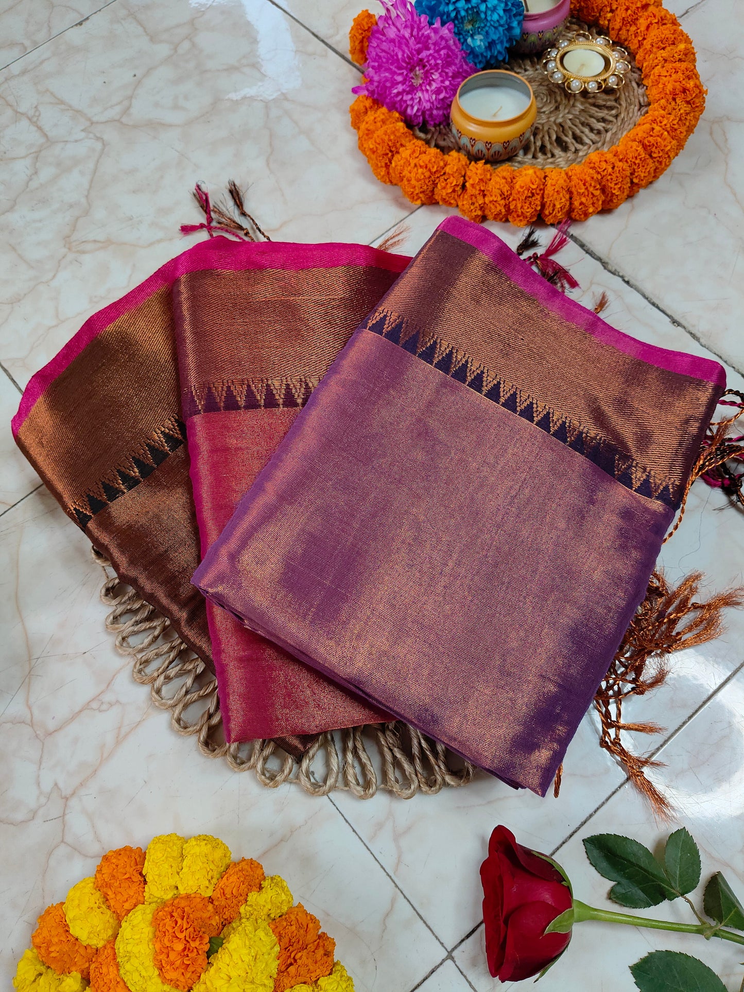 Jhalmale - Cotton Tissue Saree