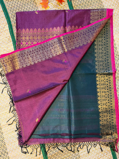 Rajrani – Rayon Silk Saree, Purple Gold