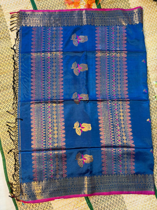 Neeraja – Rayon Silk Saree, Blue Multicolor