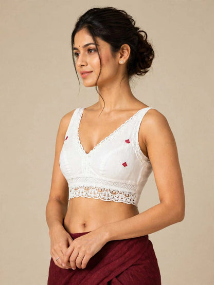 White Lace Bloom by Aramvori - Blouse
