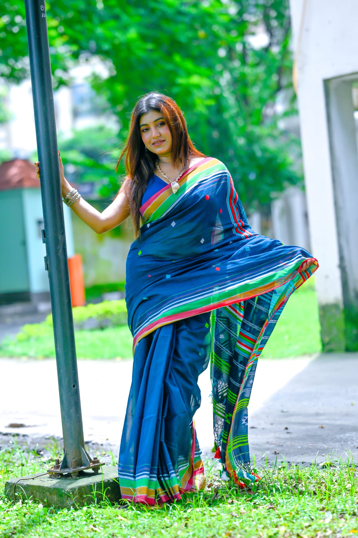Kutchi Neel – Bhujodi Handloom Saree