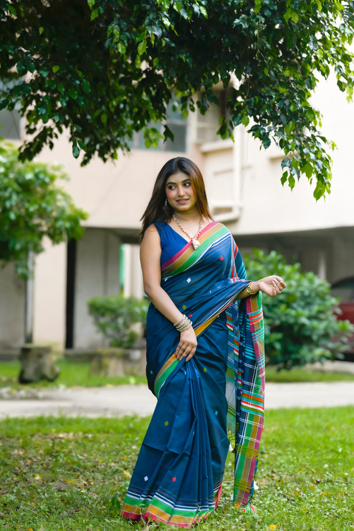 Kutchi Neel – Bhujodi Handloom Saree