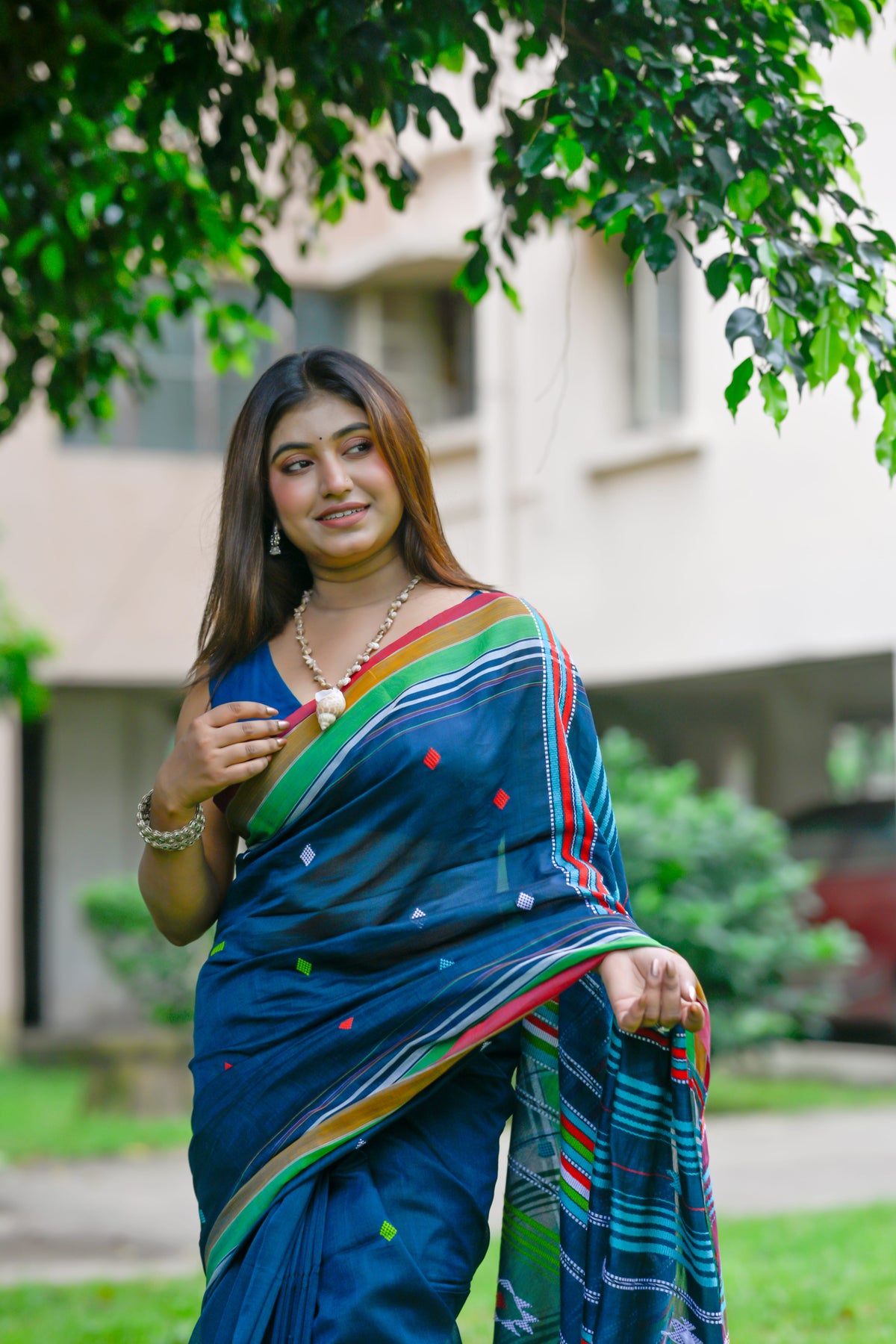 Kutchi Neel – Bhujodi Handloom Saree