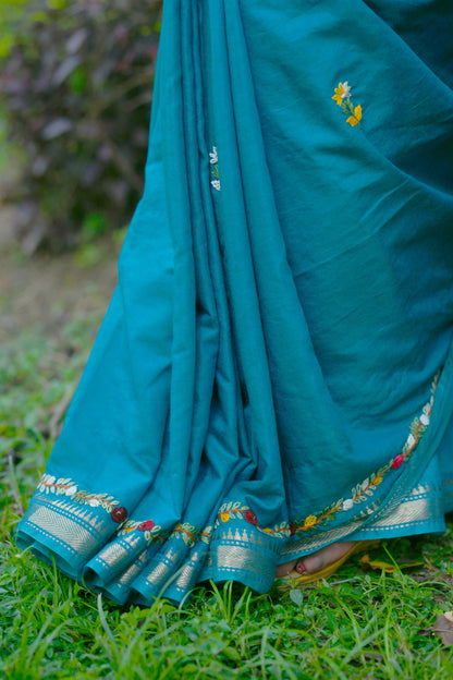 Ambara – Maheshwari Saree, Blue Multicolor
