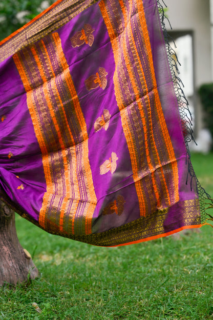 Rajrani – Rayon Silk Saree, Purple Gold