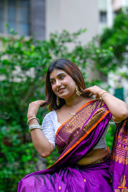 Rajrani – Rayon Silk Saree, Purple Gold