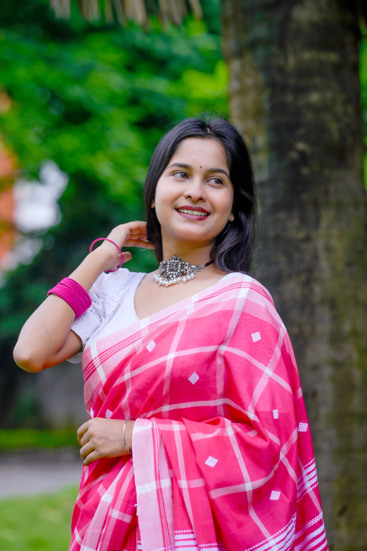 Kutchi Gulabi – Bhujodi Handloom Saree